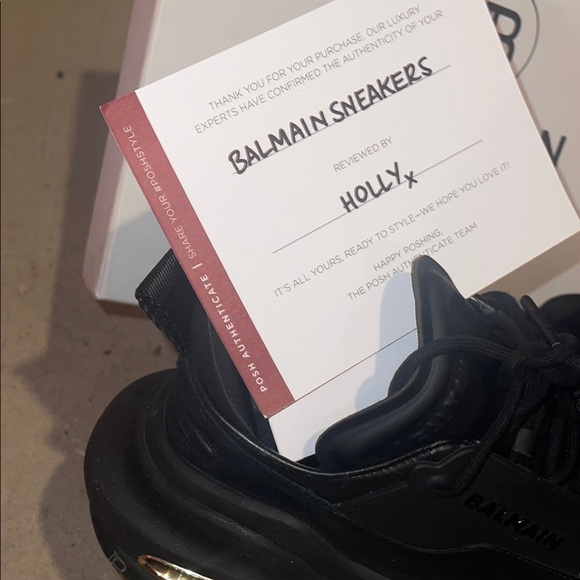 Balmain Black and Gold Sneakers - Picture 2 of 6